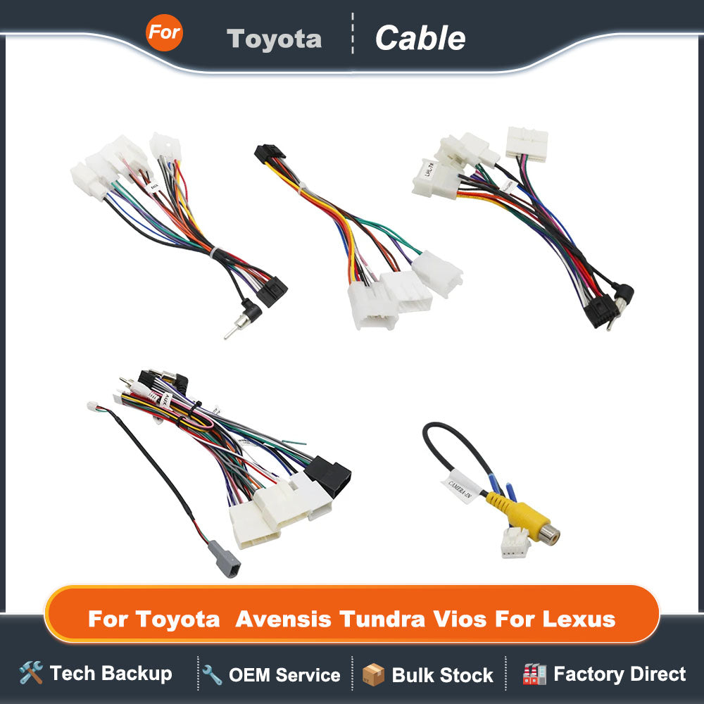 XP Car Radio Cable For Toyota Avensis Tundra Vios Lexus 16pin Power Wiring Harness DVD GPS Android Multimedia Connector