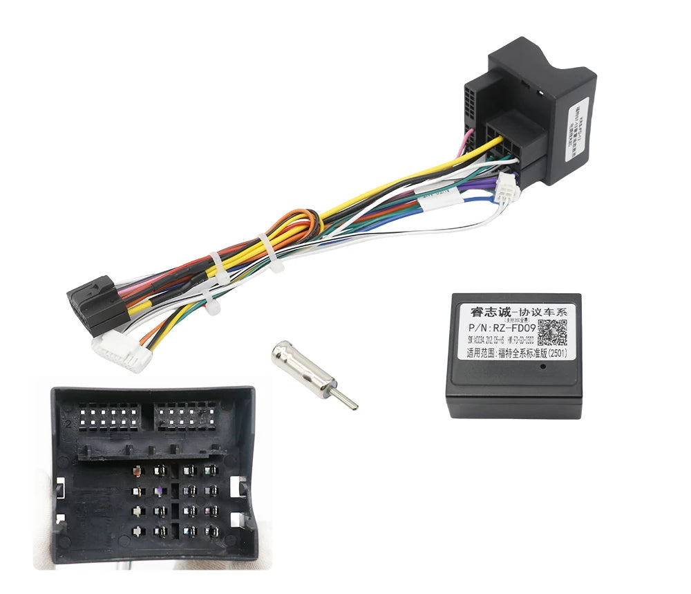 16 Pin to Wiring Harness for Ford Focus MK2 Fiesta Mondeo Transit CAN Bus Decoder Automotive Cable for Android Radio