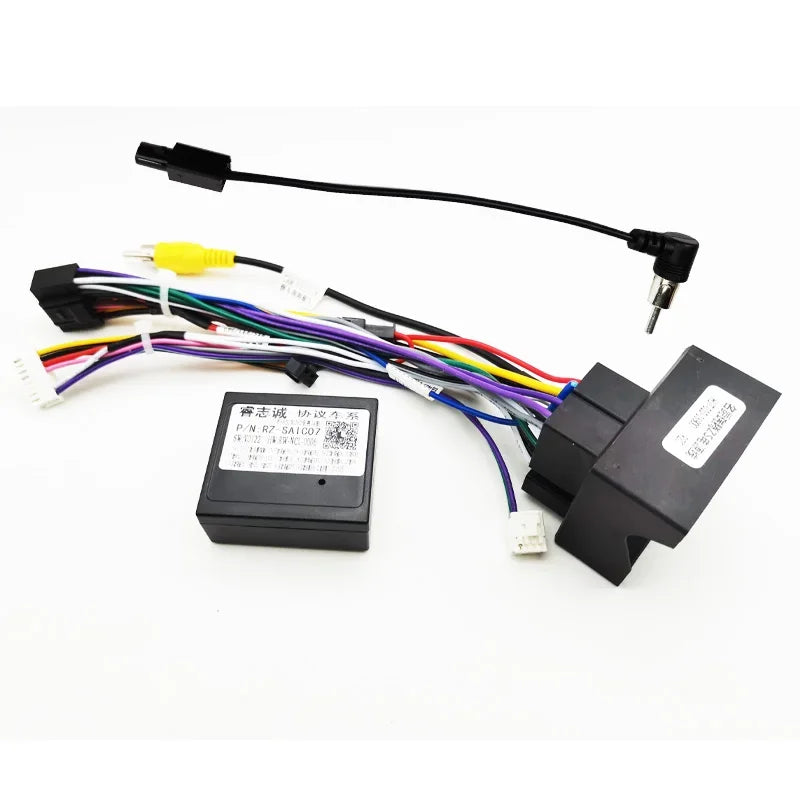 Quadlock Wiring Harness CAN Bus Decoder 16 Pin Plug Camera input Car Android Head Unit Cable Adapter for MG ZS EV GS HS 3 5 6