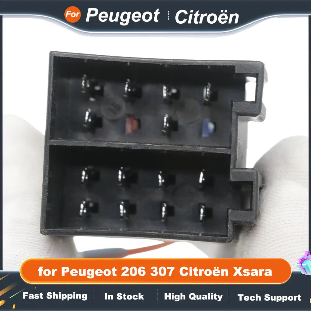 Radio Wiring Harness Adapter CAN Bus Decoder 16 Pin Plug to ISO Connector Car Android Cable for Peugeot 206 307 Citroën Xsara