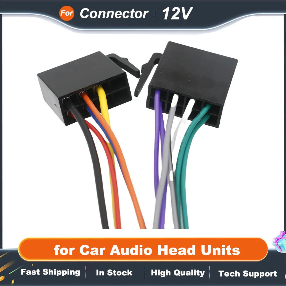 ISO Connector Cable 12V Power Four Channels Loudspeakers Wiring ISO 10487 Harness Adapter for Car Audio Head Units