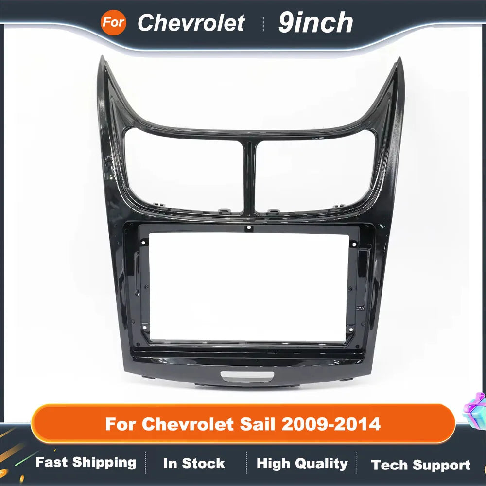 9 Inch Car Radio Fascia Frame for Chevrolet Sail 2009-2014 Android Stereo Dashboard Adapter Kit with Face Plate