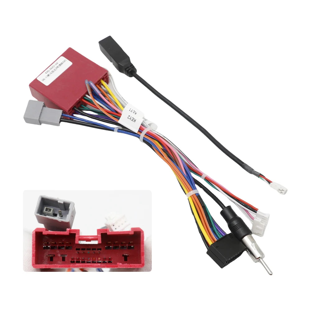 Harness Adapter CAN Bus Decoder for Mazda 6 GH1 GH2 3 BL BM CX7 16 Pin To 24Pin Connector Radio Antenna Car Android Wiring Cable