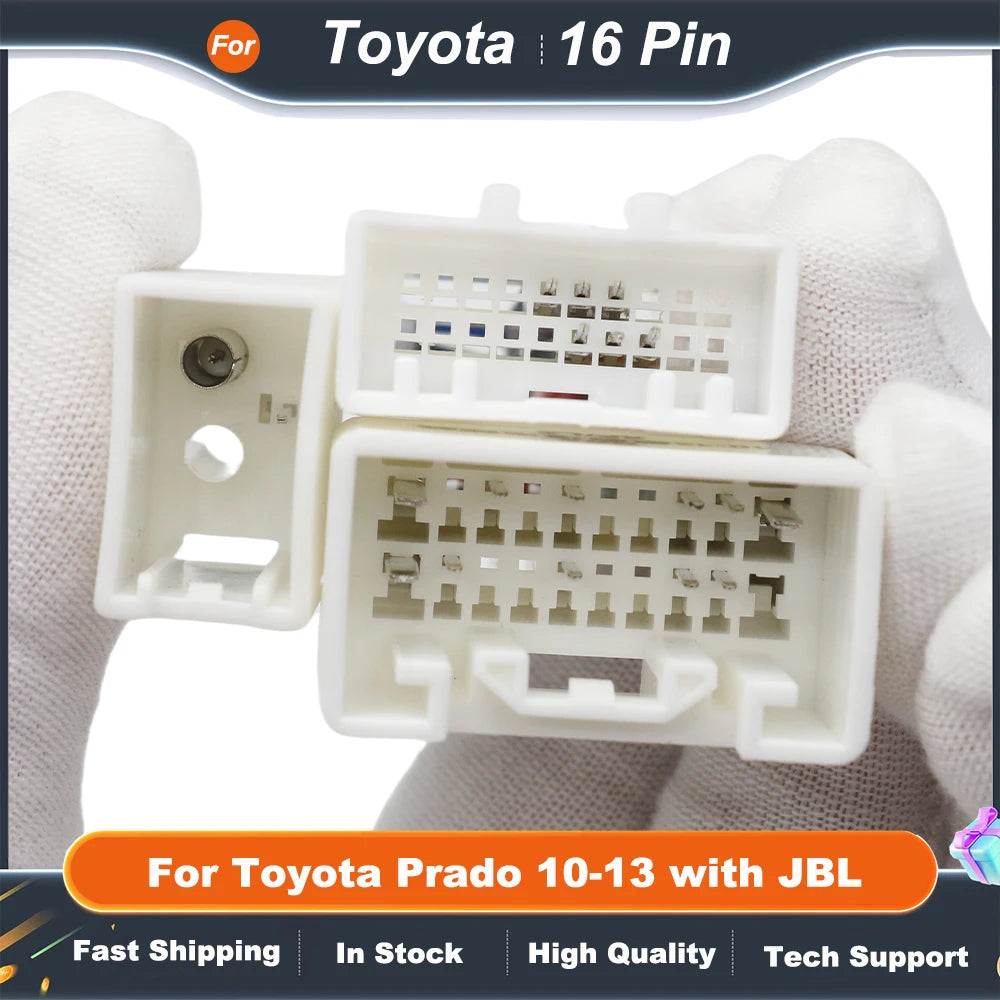 Car 16PIN Android Radio Power Cable Adapter With Canbus Box For Toyota Prado/Sequoia/Lexus 330 Audio Player Wiring Harness