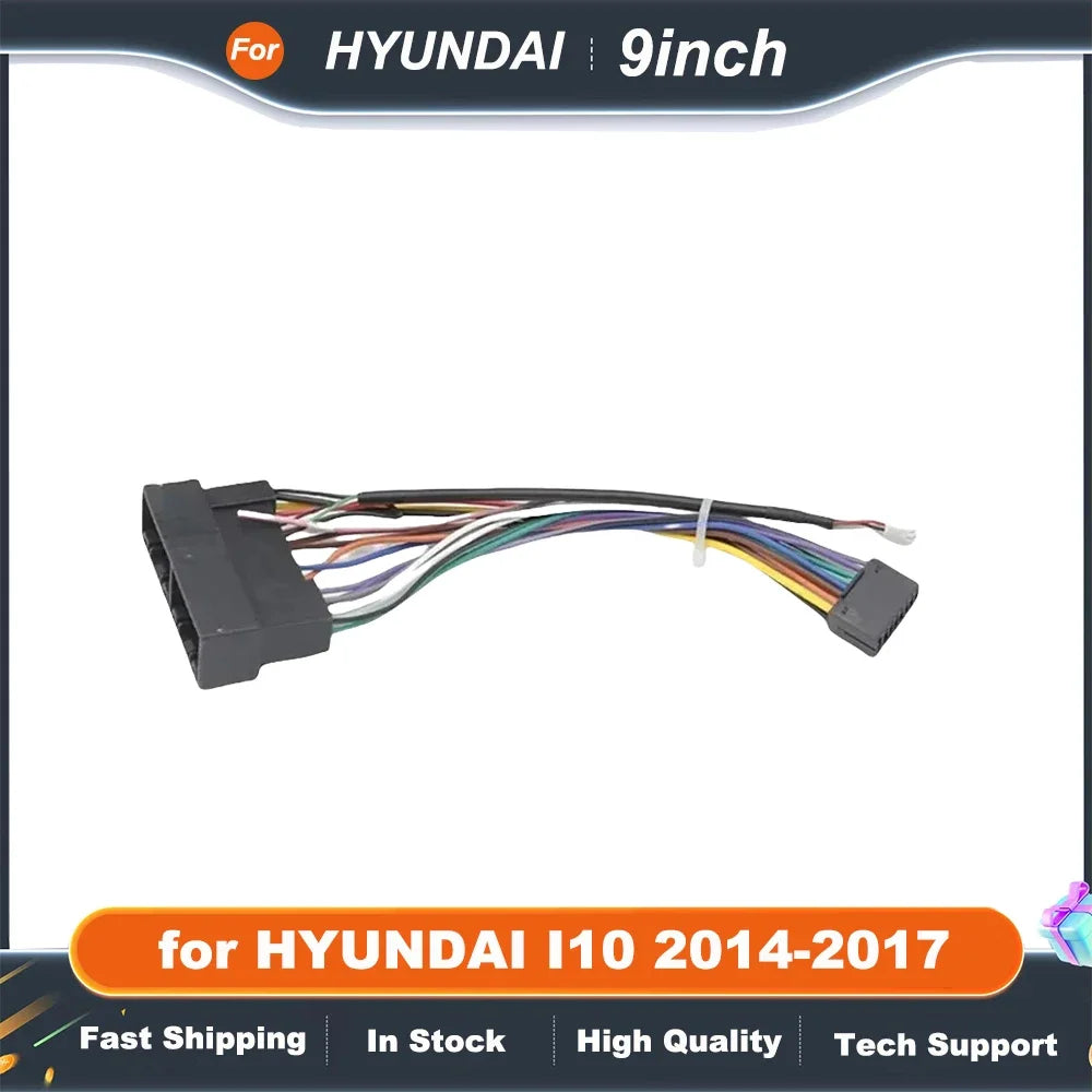 9 Inch 2 Din Car Radio Installation Plastic Fascia Panel Frame and Cable For HYUNDAI I10 2014-2017 Dash Mount Kit