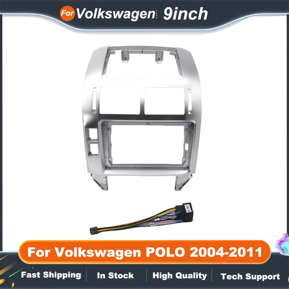 9 Inch Car Audio Fascia Panels For Volkswagen POLO 2004-2011 Frame Android 2Din MP5 Player Stereo Panel