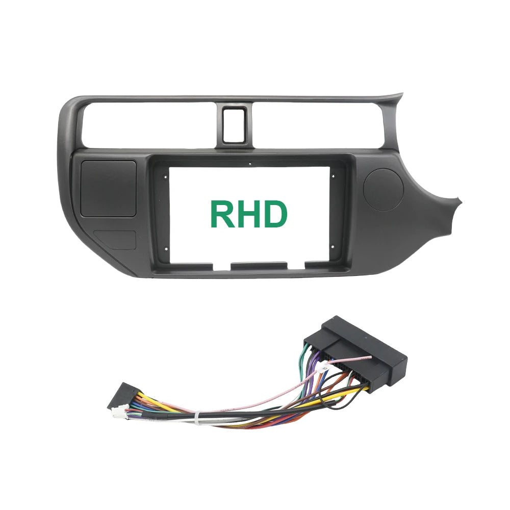 Car 2 Din Audio Radio Fascia Frame For KIA RIO 2012 9 Inch Big Screen Stereo Dash Fitting Panel Trim Kit WITH SRS HOLE