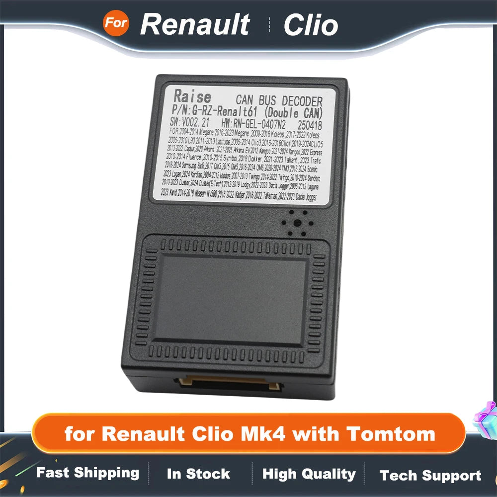 Wiring Harness CAN Bus Decoder 16 Pin to 12Pin 32Pin 24Pin Connector Car Android Cable Adapter for Renault Clio Mk4 with Tomtom