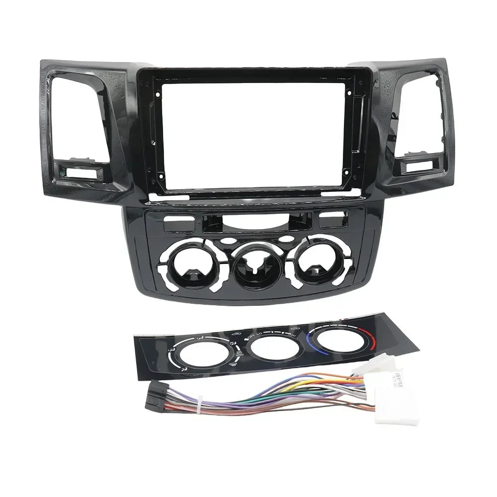 9 inch Car DVD Frame Audio Dash Trim Kits Facia Panel Radio Player screen 2 Din For Toyota Hilux Fortuner 2005-2007 Kit