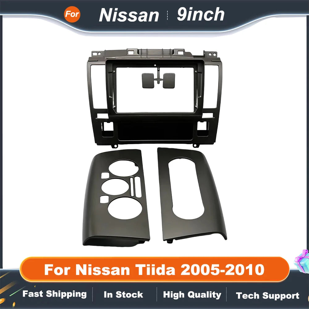 9" Universal Android Head Unit Frame Kit for Nissan Tiida 2005-2010 Dashboard Fascia Adapter Panel