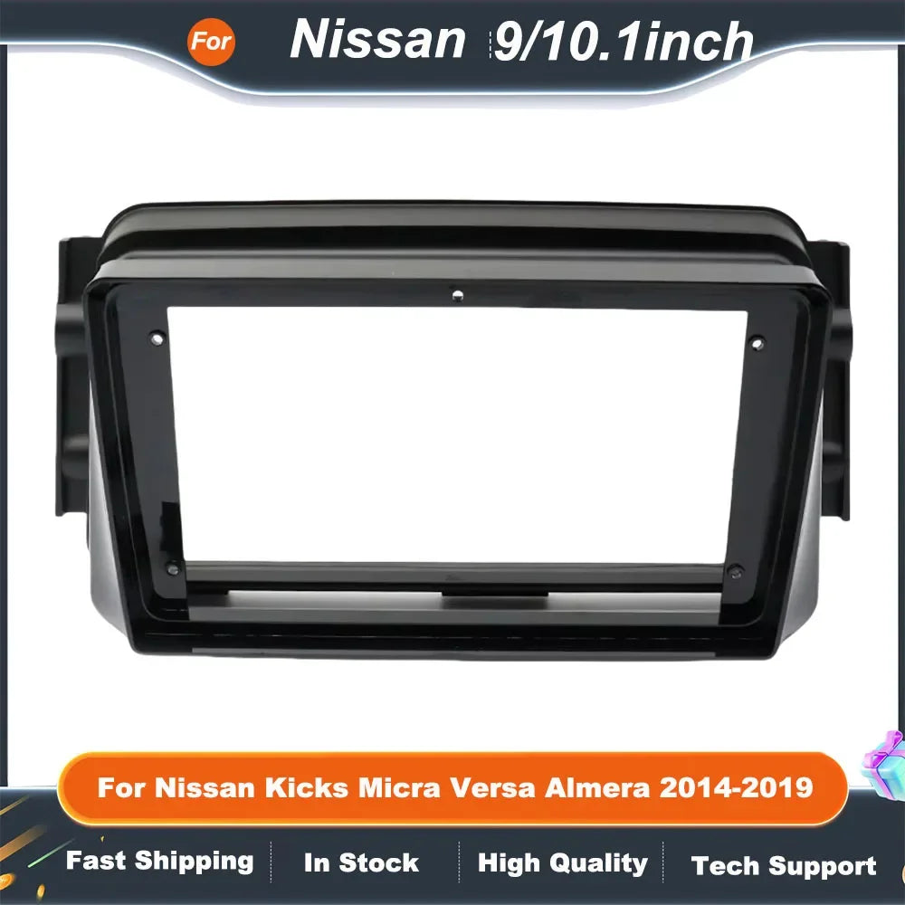 9/10.1 Inch car stereo frame Adapter For Nissan Kicks Micra Versa Almera 2014-2019Android Radio Dash Fitting Panel Kit