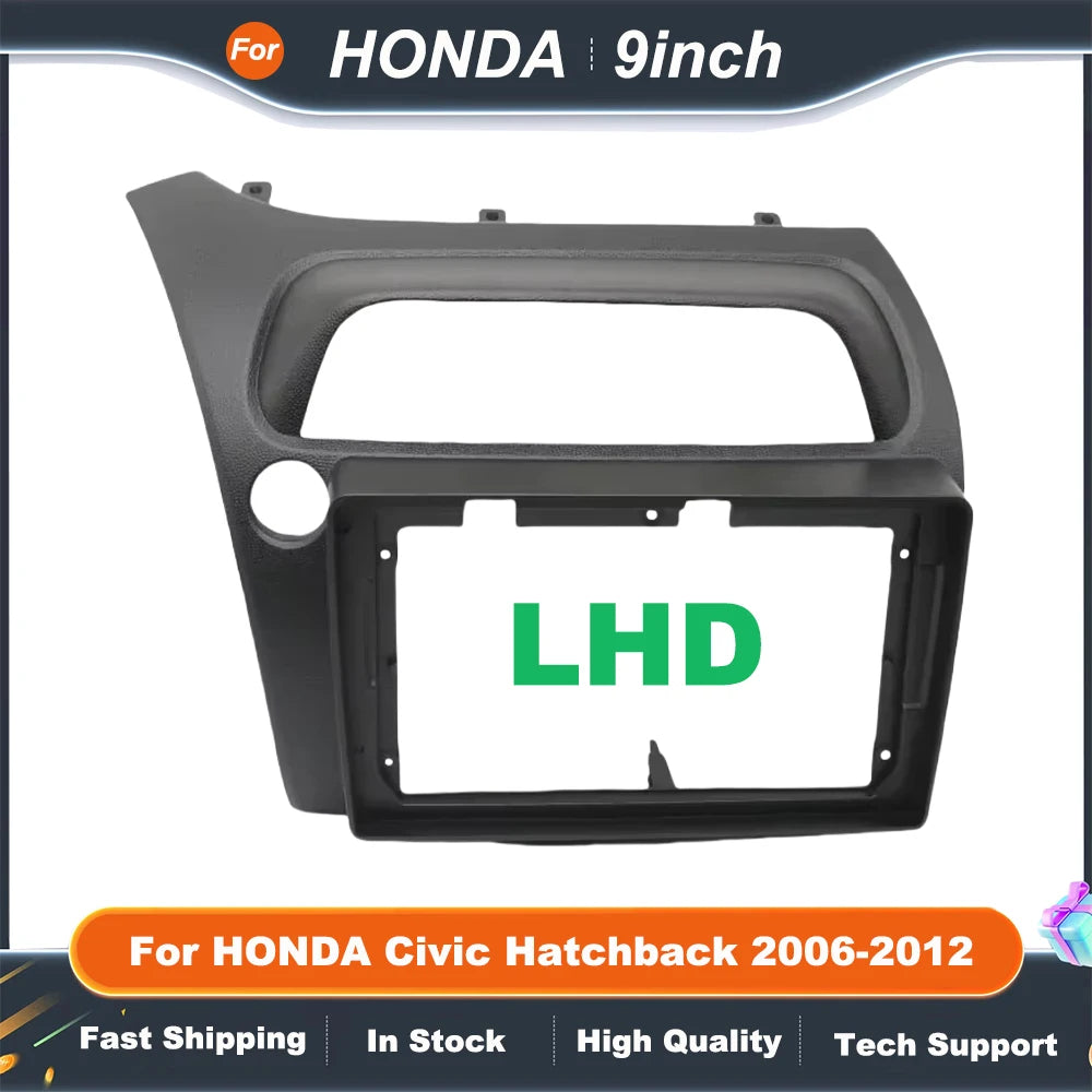 9 Inch 2DIN Android car stereo panel For HONDA Civic Hatchback 2006-2012 Stereo Player Frame Head Unit Dash Panel Installation