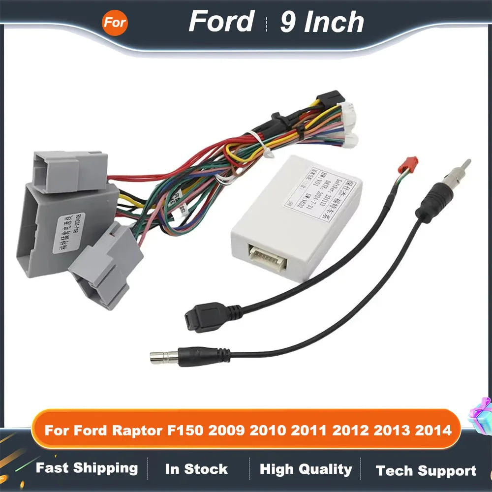 9 Inch 2DIN Car Radio Fascia Frame Dashboard Panel for Ford Raptor F150 2009 2010 2011 2012 2013 2014 Stereo Installation Kit