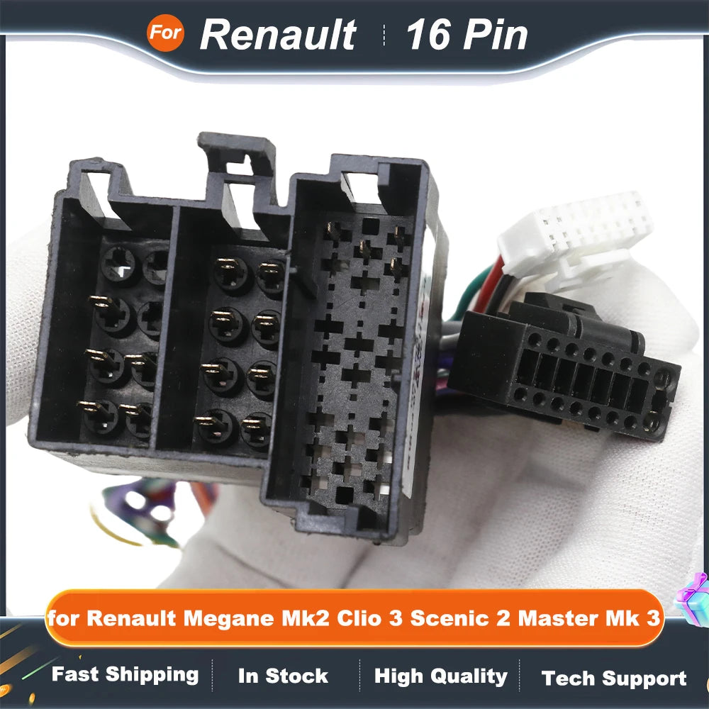 Wiring Harness Adapter CAN Bus Decoder for Renault Megane Mk2 Clio 3 Scenic 2 Master Mk 3 16 Pin Car Android Cable