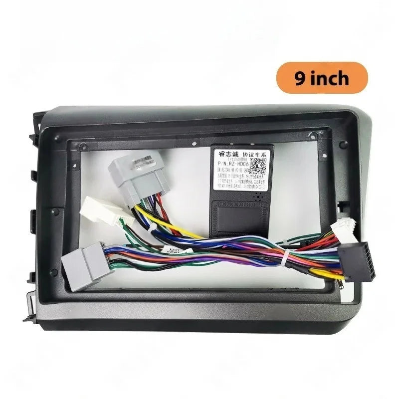 CAN Bus Wiring Harness with Radio Panel Frame for Honda Civic 9 2012 to 2015, Cable Adapter for 16 Pin 9 inch Android Multimedia