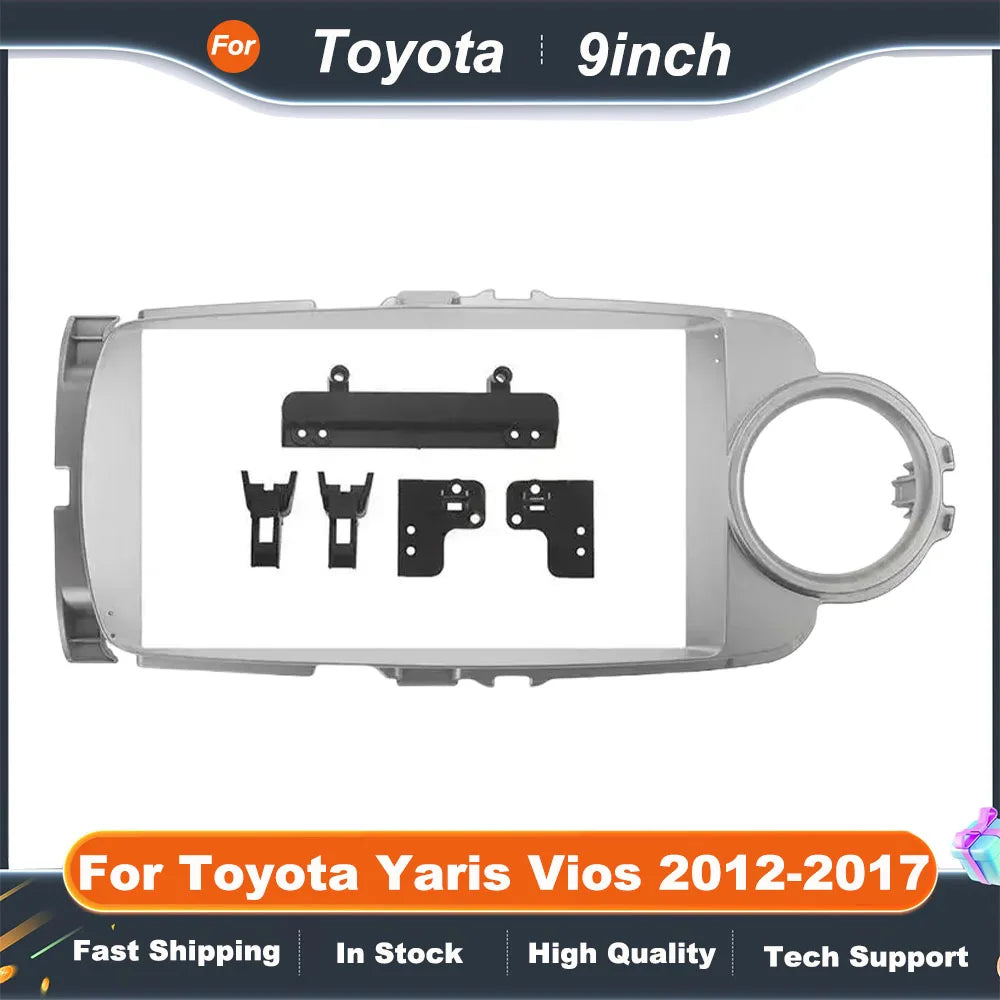9 Inch Car Frame Fascia Adapter For Toyota Yaris Vios 2012-2017 Android Radio Dash Fitting Panel Kit
