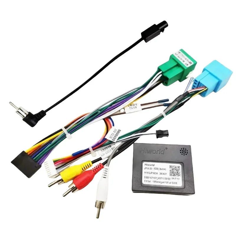 Radio Wiring Harness Adapter CAN Bus Decoder Box 16 Pin Plug to 12Pin 32Pin Cable Converter for Jeep Renegade Compass Commander