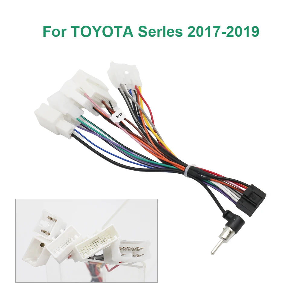 XP Car Radio Cable For Toyota Avensis Tundra Vios Lexus 16pin Power Wiring Harness DVD GPS Android Multimedia Connector