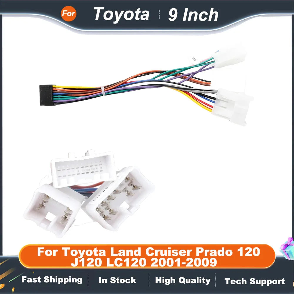 9 Inch Car Fascia Frame Adapter For Toyota Land Cruiser Prado 120 J120 LC120 2001-2009 Android Stereo Dashboard Kit Face Plate