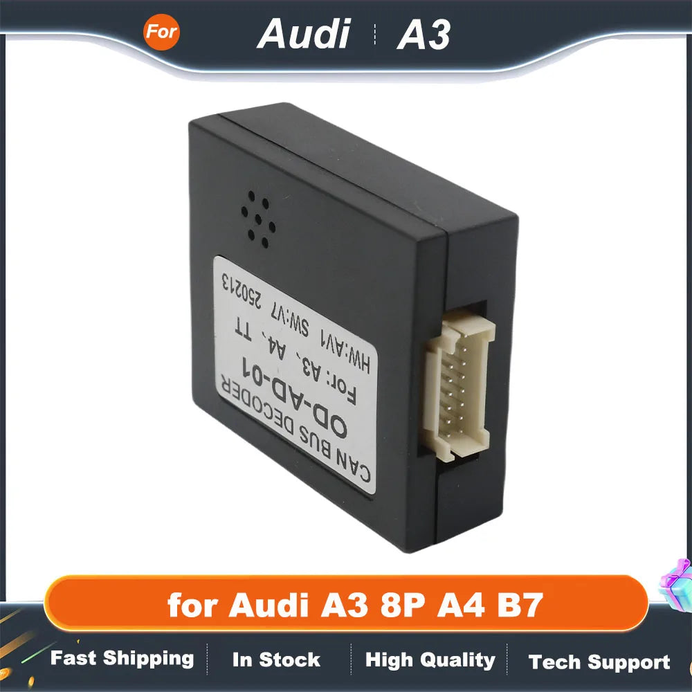 ISO Harness Adapter CAN Bus Decoder 16 Pin Plug Connector RCA Audio Car Android Head Unit Wiring Cable for Audi A3 8P A4 B7