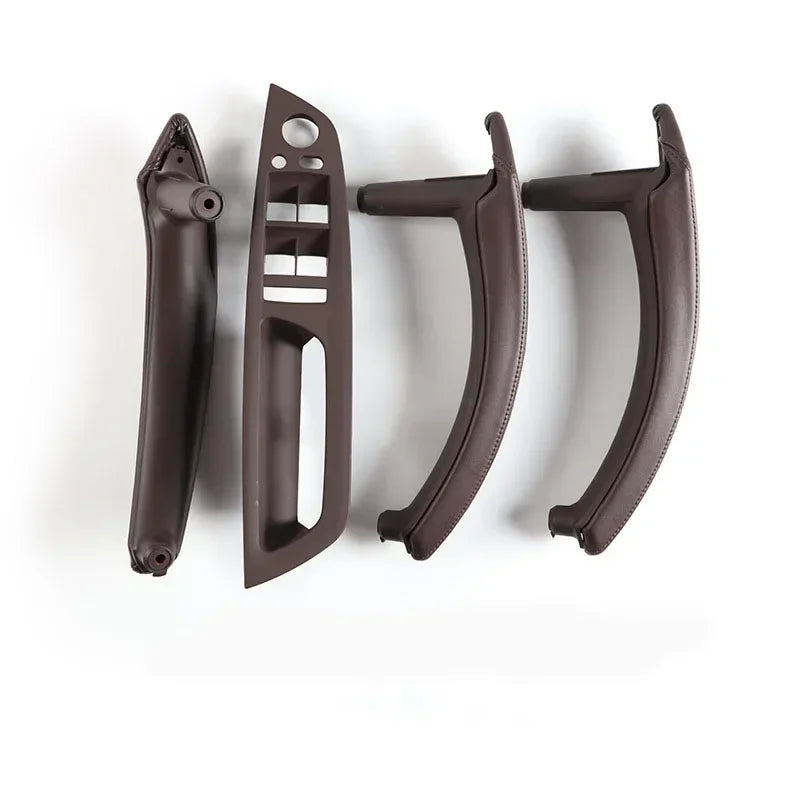 LHD Upgraded Interior Door Handle with Leather Cover Assembly Full Set For BMW X5 X6 E70 E71 E72 2007-2014