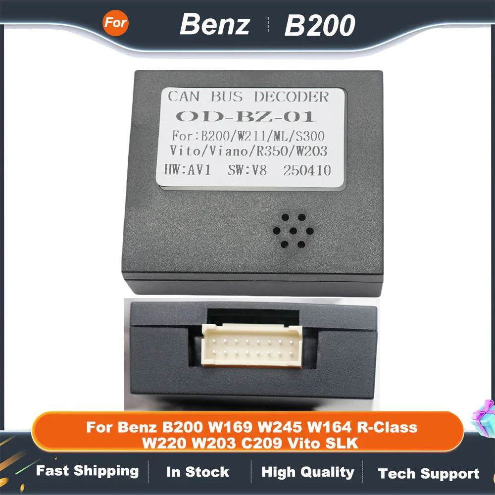 CANbus Box Adaptor Decoder For Benz B200 W169 W245 W164 R-Class W220 W203 C209 Vito SLK With 16Pin Power Wiring Harness Cable