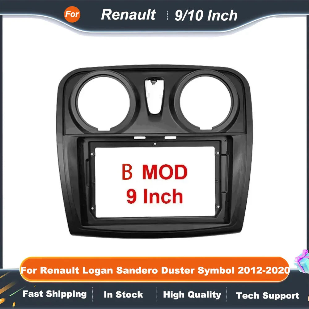 9 Inch 10 Inch Car Radio Fascia Frame for Renault Logan Sandero Duster Symbol 2012-2020 Android Dash Panel Fitting Kit