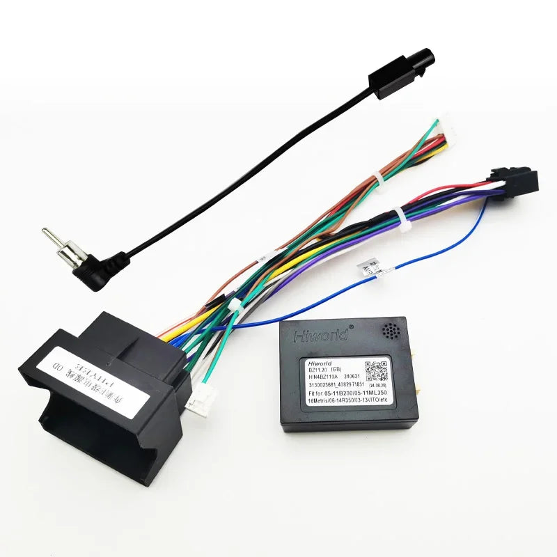 Quadlock Wiring Harness Adapter CAN BUS Decoder 16 Pin Connector Car Android Head Unit Wire Cable for Mercedes Benz E Class W211