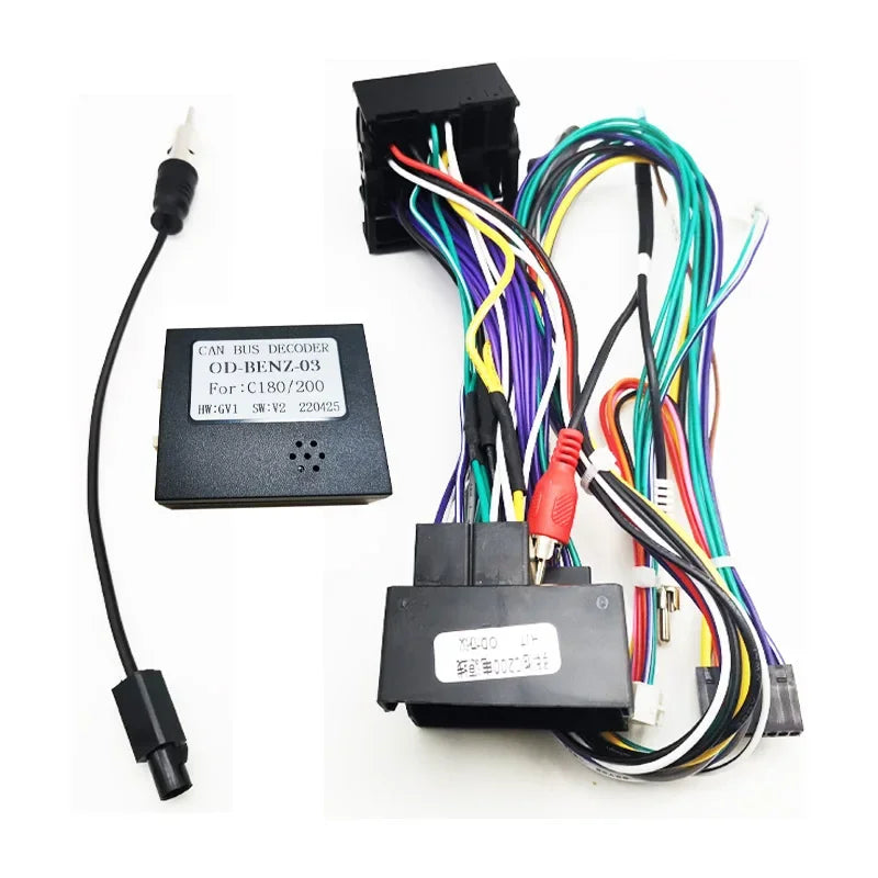 Wiring Harness Quadlock Connector 16 Pin Plug CAN Bus Decoder Car Android Accessories 12V Cable Adapter for Mercedes W204 C200