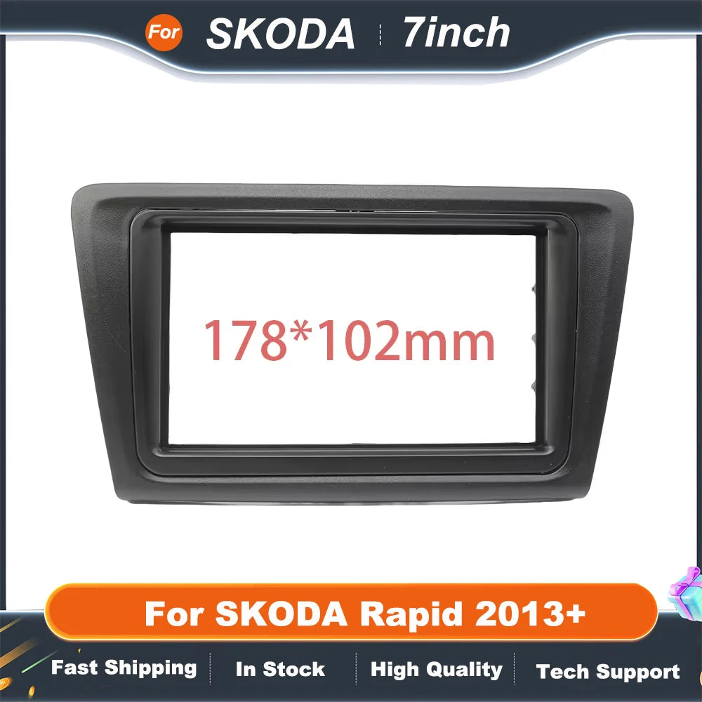 7 Inch 2Din Car Radio Fascia Frame For SKODA Rapid 2013+ Car Audio Refitting Frame Dash Mount CD Trim Installation