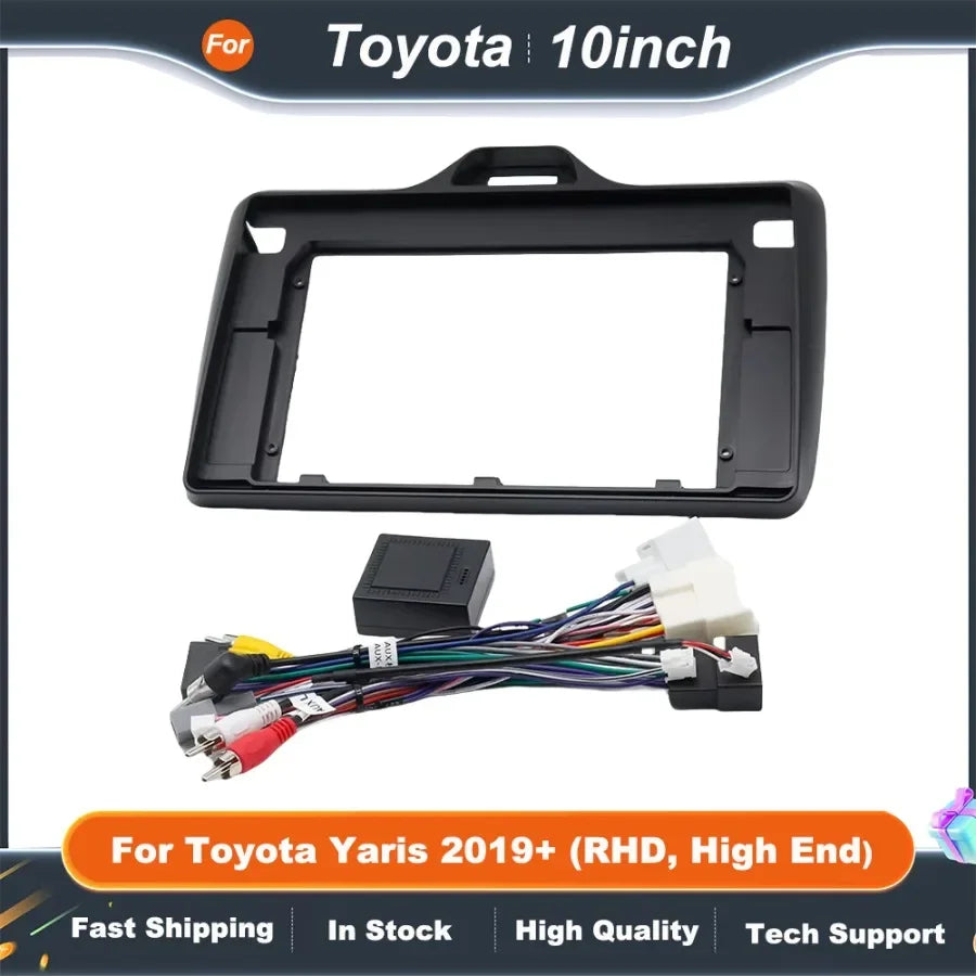 10 Inch Car Stereo Fascia Adapter with CANBUS Box for Toyota Yaris 2019+ High End Android Radio Kit