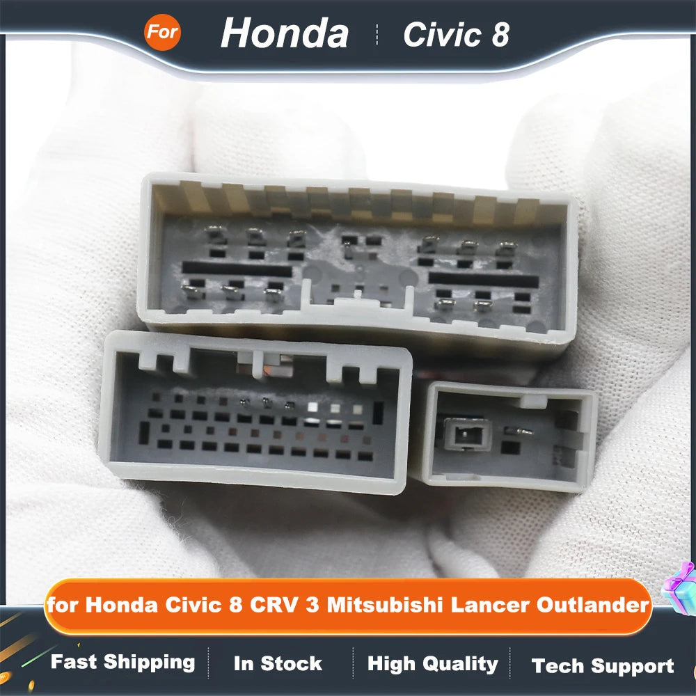 Radio Wiring Harness 16 Pin to 17 Pin Connector, Android Cable Adapter for Honda Civic 8 CRV 3 Mitsubishi Lancer Outlander