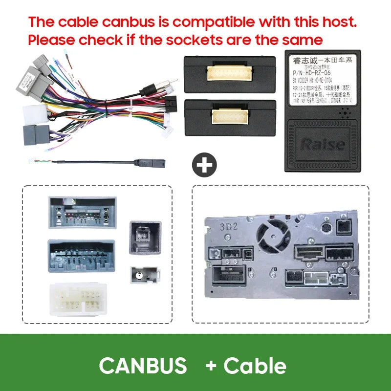 CANBUS For HONDA 2012-2016 CRV 2012 CIVIC 2.0 2.4 Android Car Radio Player Cable Auto Power Wire harness Adaptor HD-RZ-06