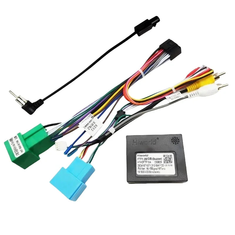 Wiring Harness CAN Bus Decoder RCA Connector Car Android Unit 16 Pin Plug Cable Adapter for Fiat Strada Toro Mobi Ducato Egea