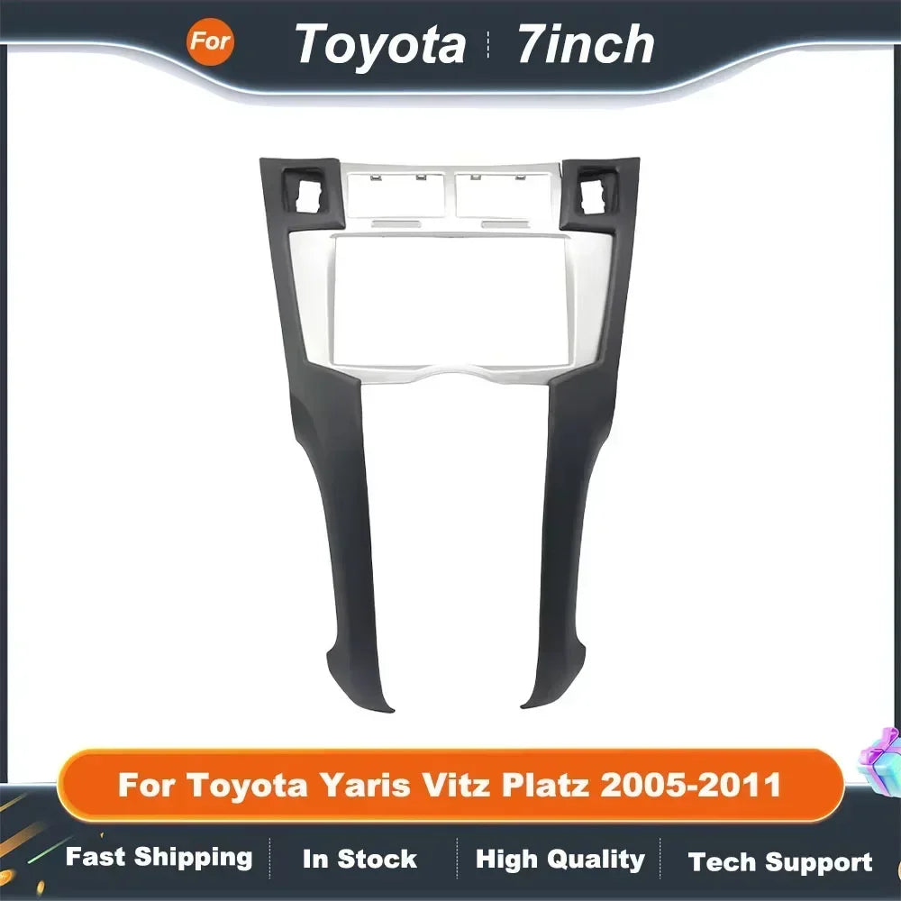 7 Inch 2 Din Car Audio Fascia Panels Trim Kit Of Dashboard For Toyota Yaris Vitz Platz 2005-2011 Dvd Player Installation Bezel