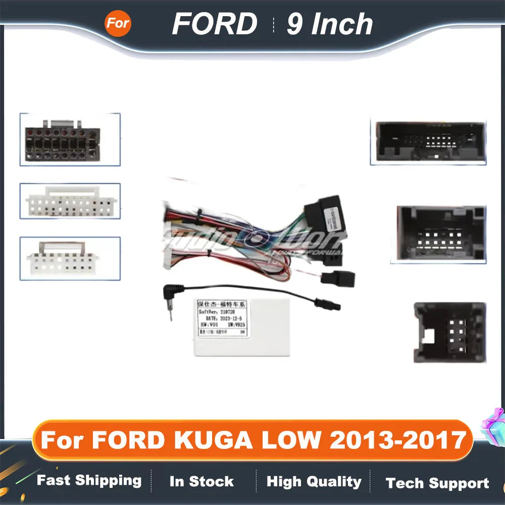 9 inch 2 Din Car Audio Frame For FORD KUGA LOW 2013-2017 GPS Navigation Fascia Panel Car DVD Plastic Frame Fascia