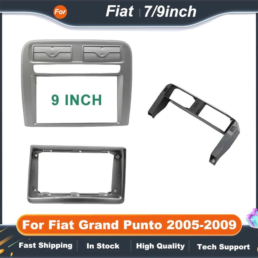 7/9 Inch Double 2 Din Car Stereo Fascia Panel for Fiat Grand Punto 2005-2009 Dash Mounting Kit