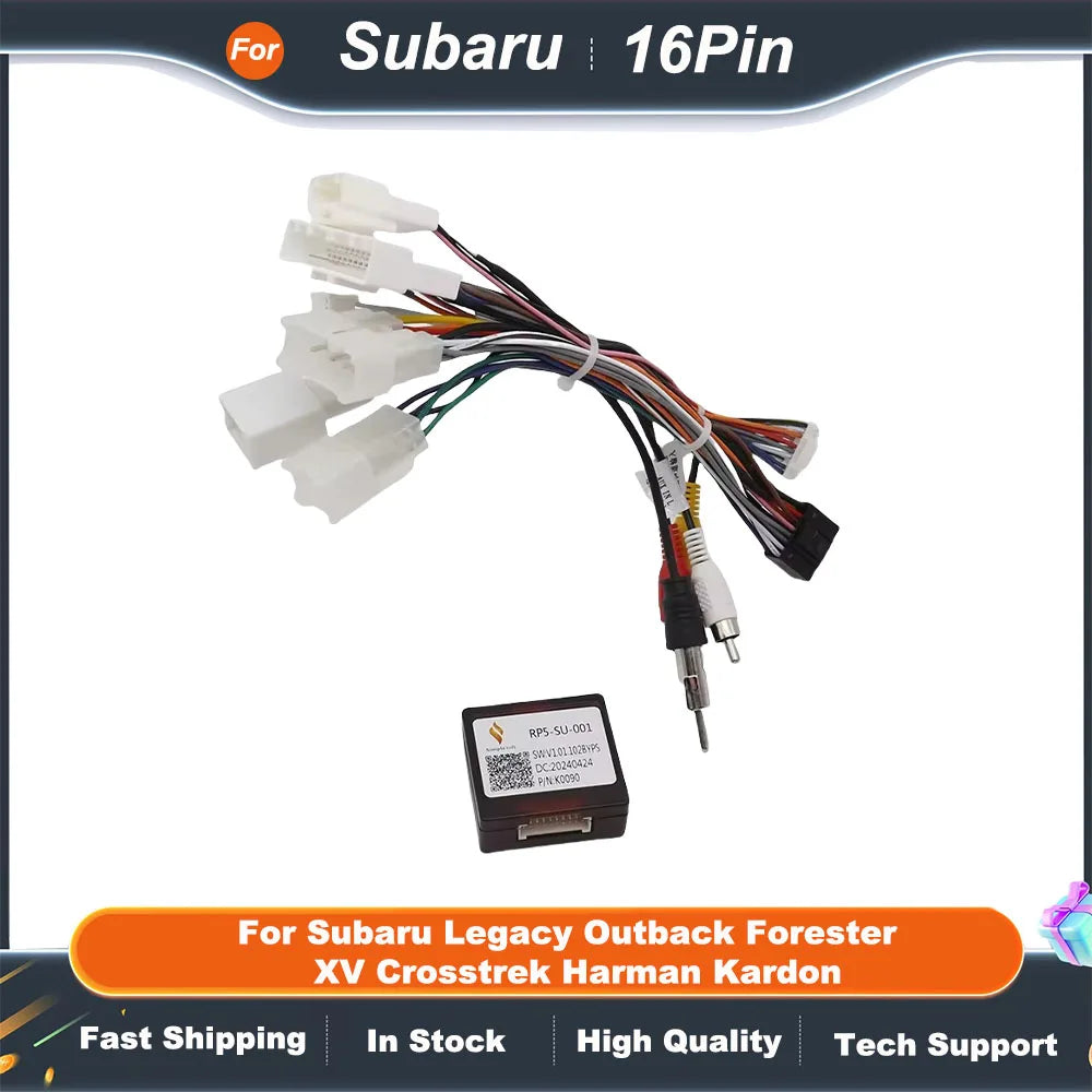 For Subaru Legacy Outback Forester XV Crosstrek Harman Kardon 16Pin Car Wiring Harness Adapter Canbus Box