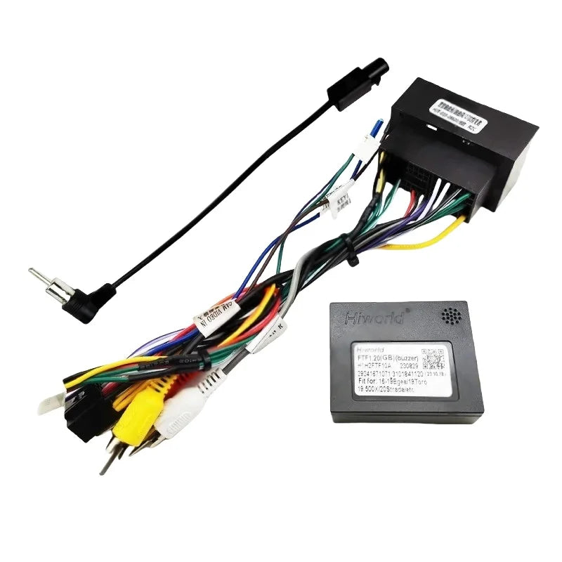 Wiring Harness CAN Bus Decoder Car Android 16 Pin Plug to 52 Pin Connector Cable Adapter for Fiat 500 500L Punto Uno Palio Doblo