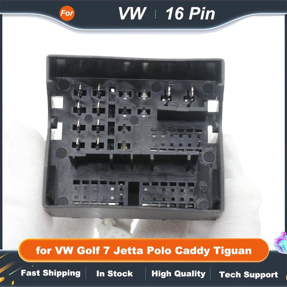 Quadlock Wiring Harness Adapter CAN Bus Box 16 Pin Plug Connector Car Android Cable for VW Golf 7 Jetta Polo Caddy Tiguan