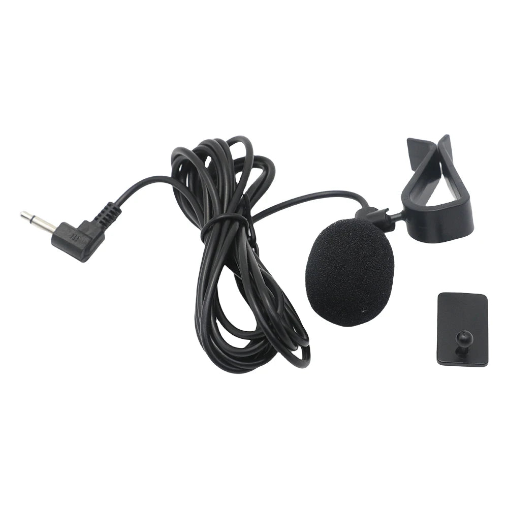 Car Microphone External 2.5 Meters Long Portable Mono Audio Mic Braided Cable Clip-on Car Bluetooth Hands Free Kits