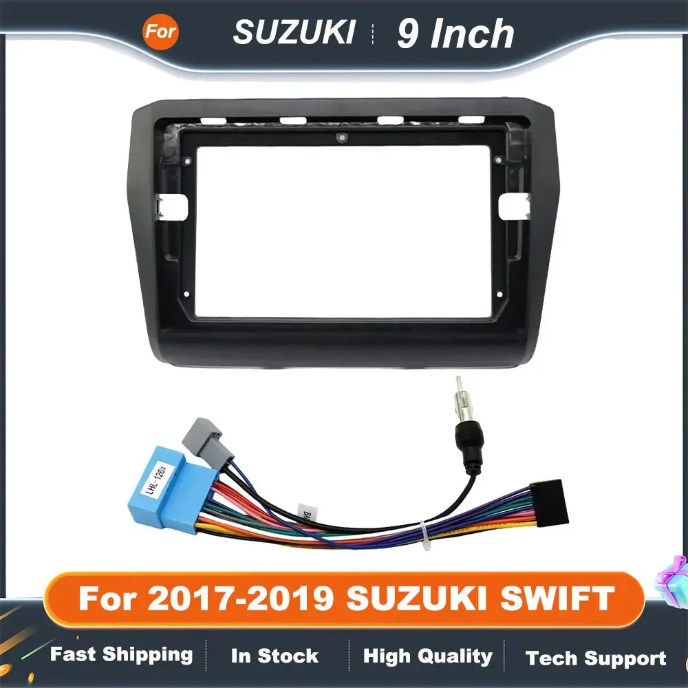 9 Inch Double Din Car Radio Fascia Frame for 2017-2019 SUZUKI SWIFT DVD GPS MP5 Installation Panel Kit
