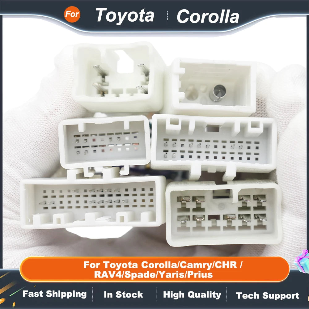 Canbus Box RZ-FT52 For Toyota Corolla/Camry/CHR /RAV4/Spade/Yaris/Prius With Wiring Harness Power Cable Android 2 Din Car Radio