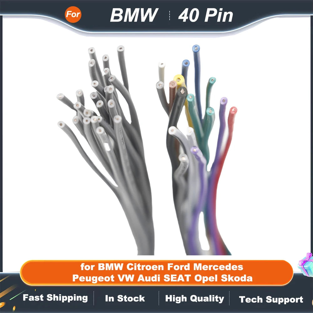 40 Pin Female Connector Radio Wiring Harness for BMW Citroen Ford Mercedes Peugeot VW Audi SEAT Opel Skoda