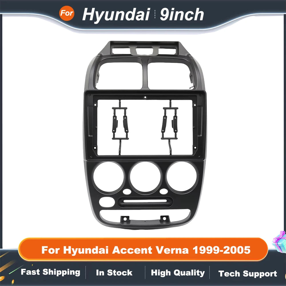 9 Inch Car Radio Fascia Frame Adapter For Hyundai Accent Verna 1999-2005 Android Radio Dash Fitting Panel Kit