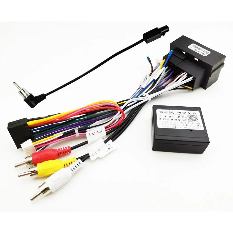 Car Radio Harness Adapter CAN Bus Decoder RCA Connector 16Pin to 52 Pin Wiring Cable for Jeep Renegade Cherokee Compass Wrangler