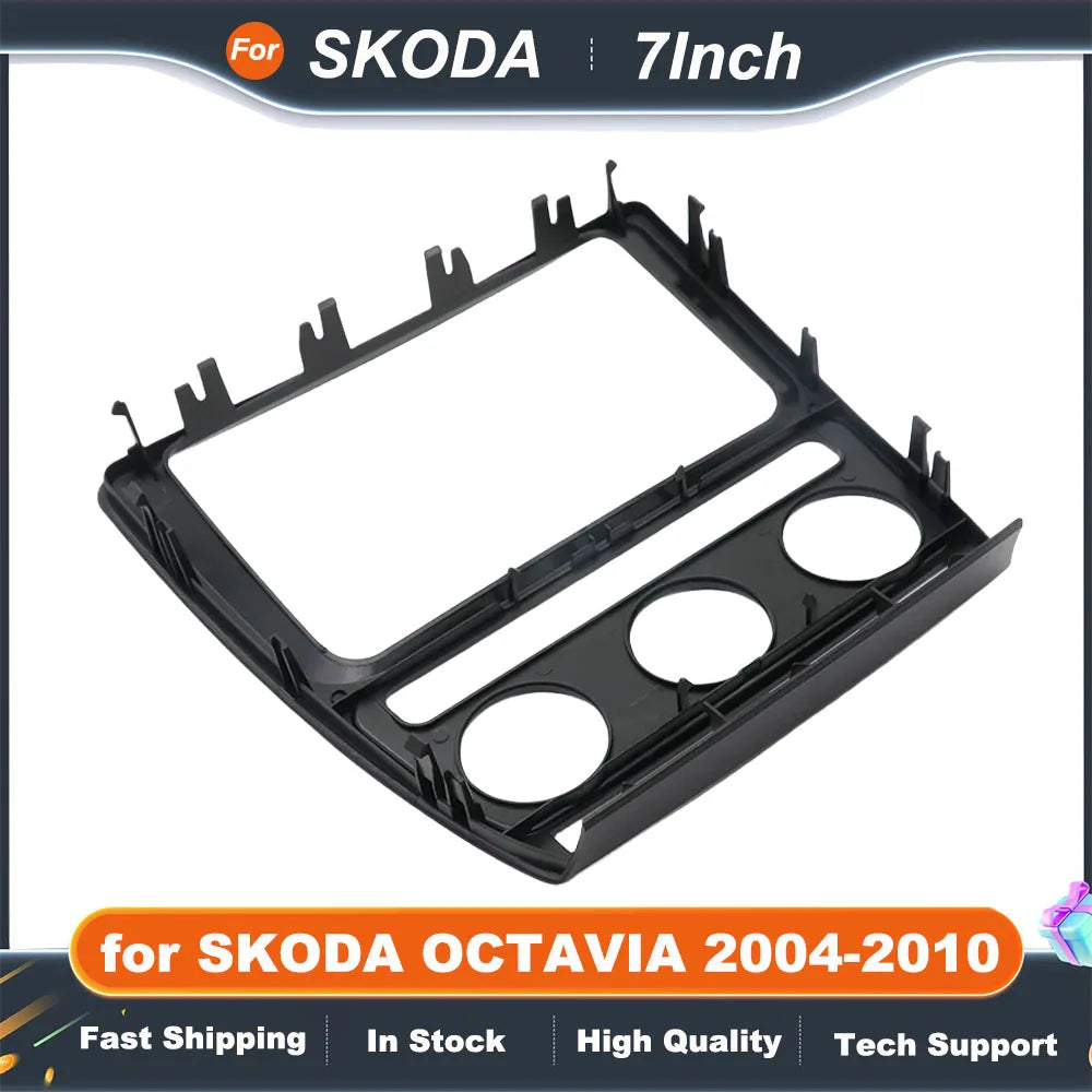 7 Inch 2 Din Car Radio Installation DVD GPS Mp5 ABS PC Plastic Fascia Plane Frame for SKODA OCTAVIA 2004-2010 Frame Dash Kit