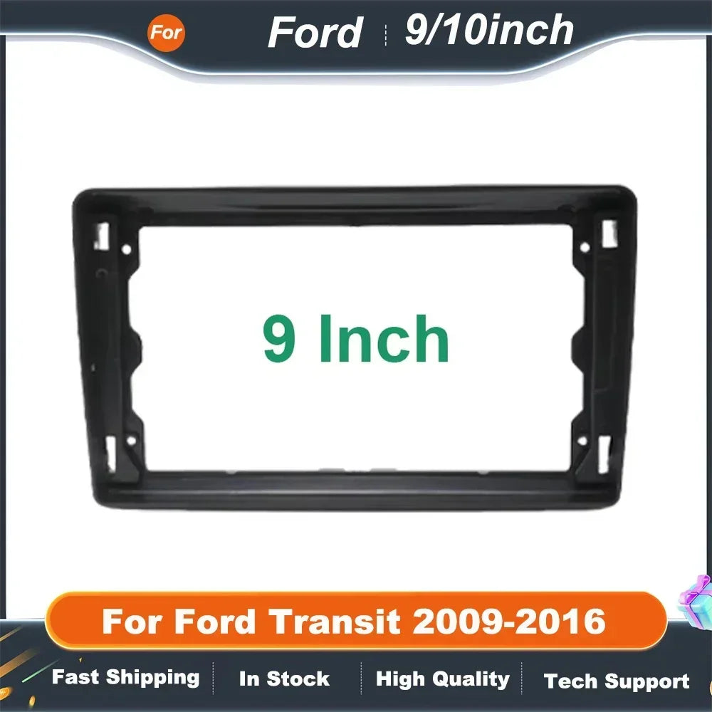 9/10 Inch Car Radio Fascia Dash Panel Frame Adapter For Ford Transit 2009-2016 Android Kit Installation Trim Beze