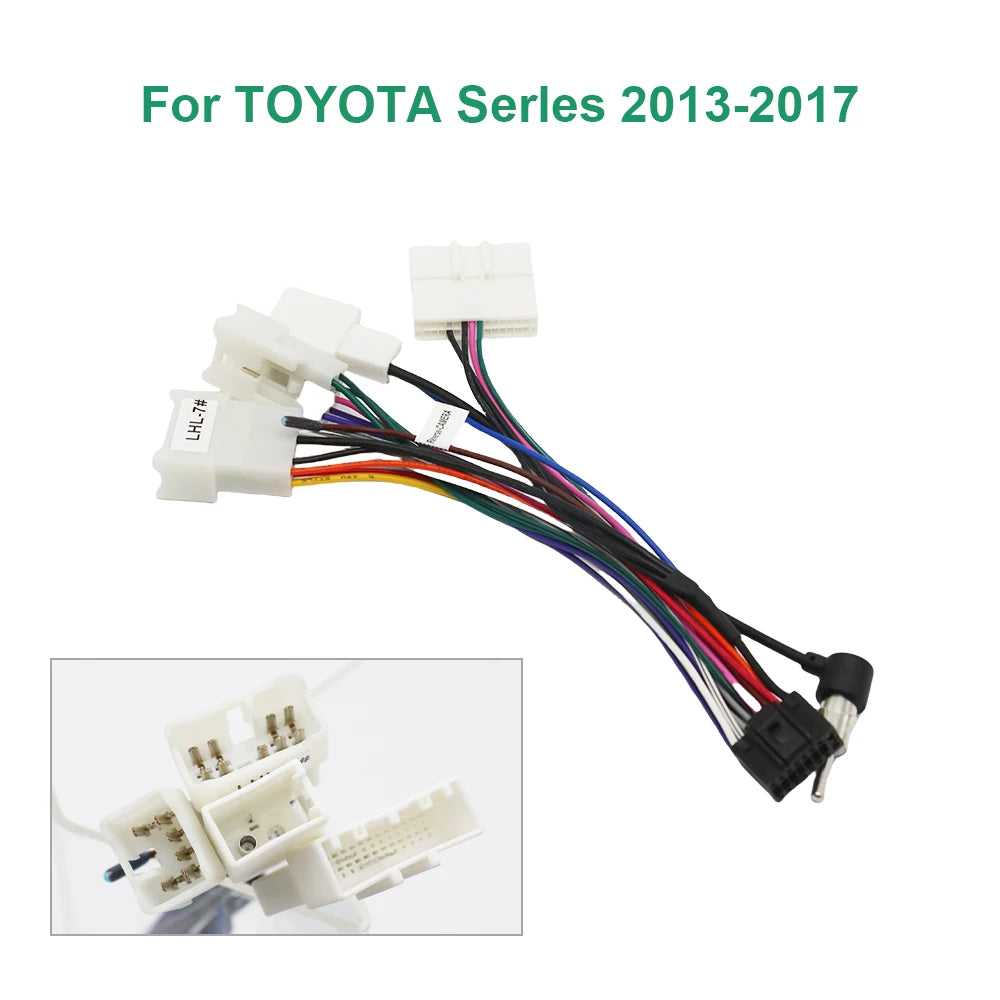 XP Car Radio Cable For Toyota Avensis Tundra Vios Lexus 16pin Power Wiring Harness DVD GPS Android Multimedia Connector