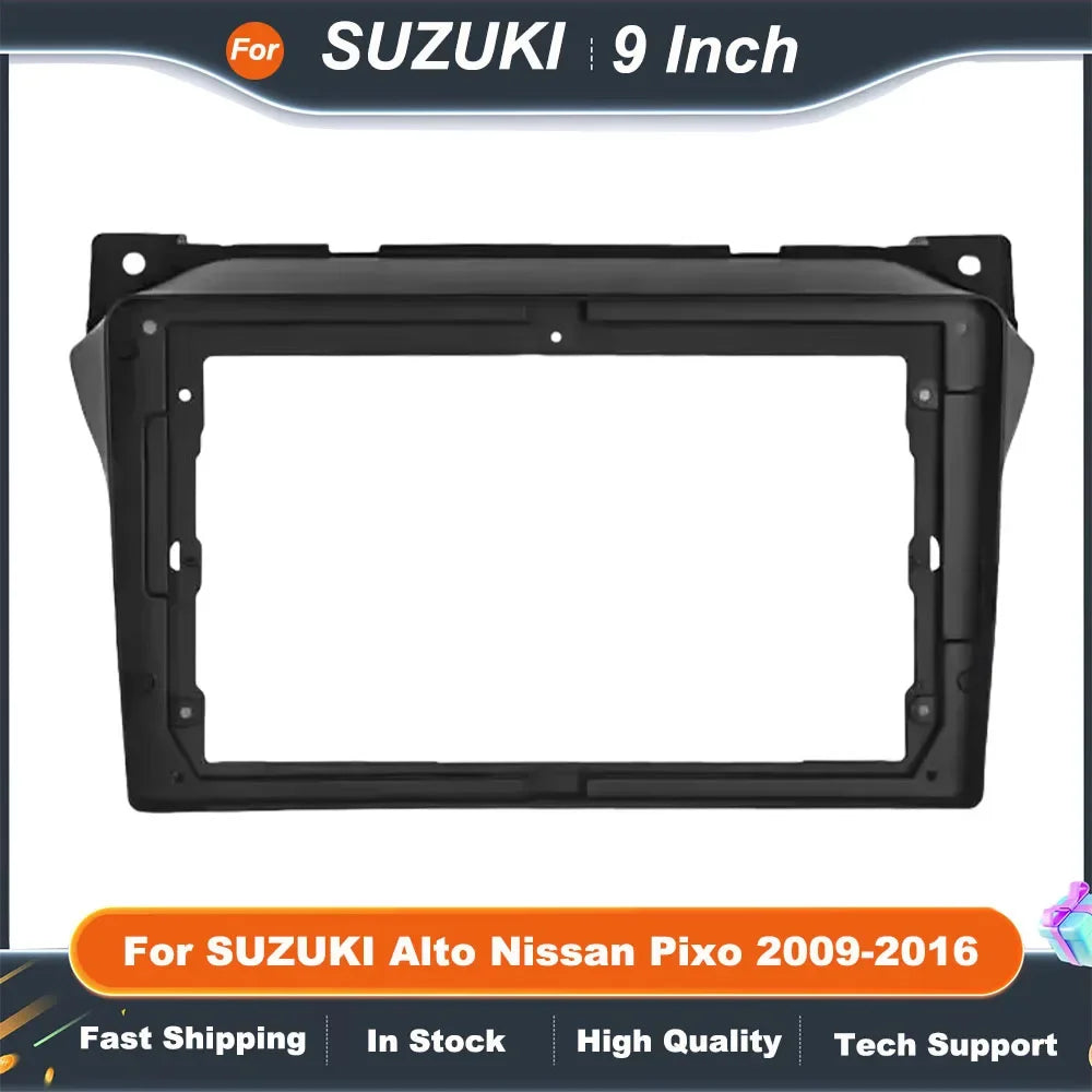 9 Inch Car Radio Frame Adapter For SUZUKI Alto Nissan Pixo 2009-2016 Android Radio Dash Fitting Panel Kit